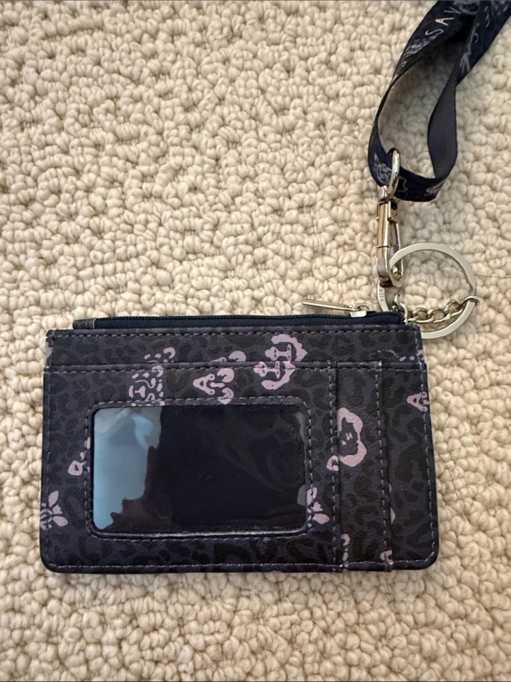 ivory ella Black and Purple Cardholder Lanyard with Key Ring
